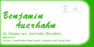 benjamin auerhahn business card